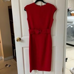 Red midi dress